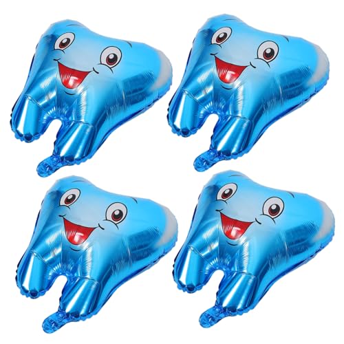 HOOTNEE 4 Stück Zahnballon Zahnparty Ballons Zahnzähne Ballons Aufblasbare Geburtstagsdeko Partyballons Deko Für Milchzähne Babyparty Ballondeko von HOOTNEE