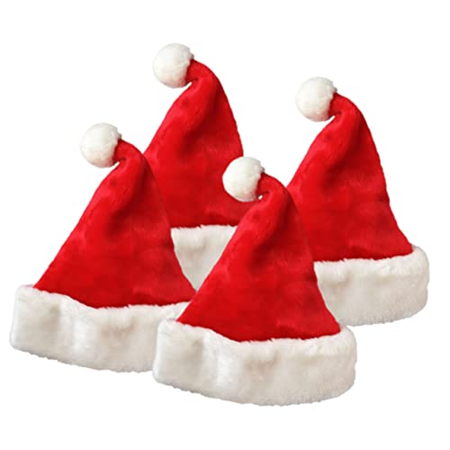 HOOTNEE Schicke Weihnachtsmütze Weihnachtsmütze Dekoration 4 Stück Großpartyhüte für Erwachsene Plüschrand HOOTNEE Schicke Weihnachtsmütze Weihnachtsmütze Dekoration 4 Stück Großpartyhüte für Erwachsene Plüschrand von HOOTNEE