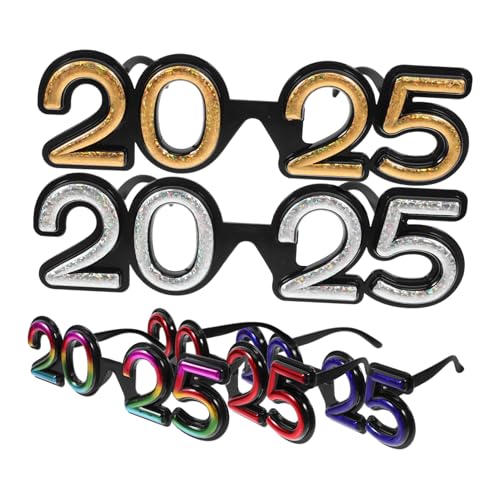 HOOTNEE 5 Stück 2025 2025 Partybrille Nummer 2025 Neujahrsbrille Festival Brillen Requisite Neujahrsparty Brillen 2025 Party Brillen Requisiten 2025 Nummer Brillen Requisite von HOOTNEE