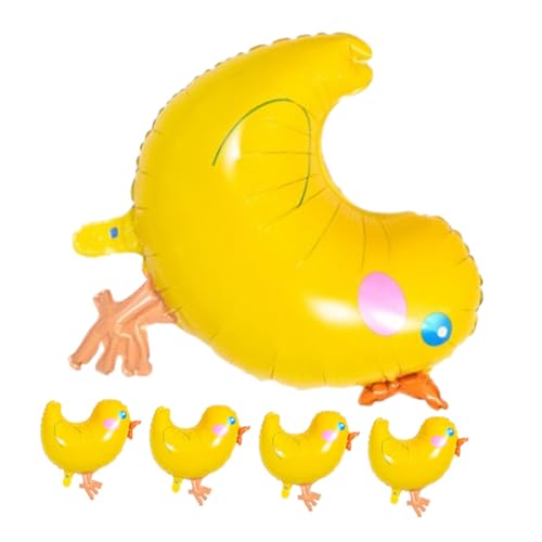 HOOTNEE 5 Stück Cartoon Huhn Aluminium Folienballons für Babyparty und Einzigartige Dekoration für Familienfeiern und Frühlingspartys HOOTNEE 5 Stück Cartoon Huhn Aluminium Folienballons für Babyparty und Einzigartige Dekoration für Familienfeiern und Frühlingspartys von HOOTNEE