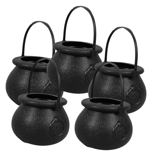 HOOTNEE 5 Stück Halloween Hexengläser, Hexen Bonbongläser, Bonboneimer, Kleiner Bonbonkorb, Halloween Bonbongläser, Bonbonglas Für Halloween, Leckerli Eimer, Halloween Zubehör, von HOOTNEE
