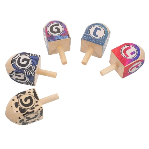 HOOTNEE 5 Stück Hanukkah Holz Dreidel für Pädagogisches für Feiertagsaktivitäten und Bastelprojekte für Familien Events und Kreative Beschäftigungen HOOTNEE 5 Stück Hanukkah Holz Dreidel für Pädagogisches für Feiertagsaktivitäten und Bastelprojekte für Familien Events und Kreative Beschäftigungen von HOOTNEE