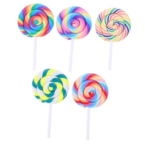 HOOTNEE 5 Stück Polymer Clay Regenbogen Lollipop Dekoration für Fotos Realistische Süßigkeiten Requisiten für Hochzeiten Geburtstagsfeiern und Festlichkeiten HOOTNEE 5 Stück Polymer Clay Regenbogen Lollipop Dekoration für Fotos Realistische Süßigkeiten Requisiten für Hochzeiten Geburtstagsfeiern und Festlichkeiten von HOOTNEE