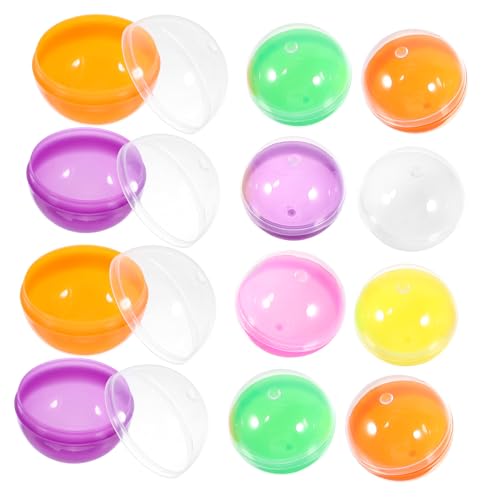 HOOTNEE 50 Stück Gacha Schalen, Kunststoff Verpackungsbälle, , Automatenbälle, Leere Bälle, Lustige Farbige Bälle, Partygeschenke, Goodie Bags, Füller, Leere Kapseln, Bälle, Befüllbare von HOOTNEE
