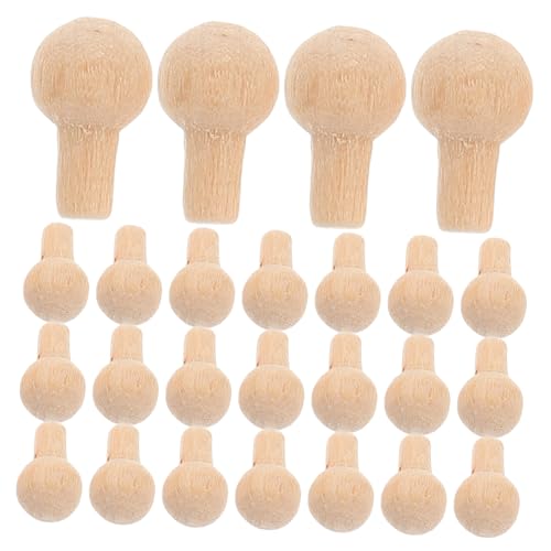 HOOTNEE 50 Stück Miniaturgriffe, Winzige Möbelknöpfe Aus Holz, Miniatur Schubladengriffe, Schrankgriffe Für Puppenhäuser, Winzige Spielzeuge, Mini Türknöpfe Aus Holz, Muster von HOOTNEE