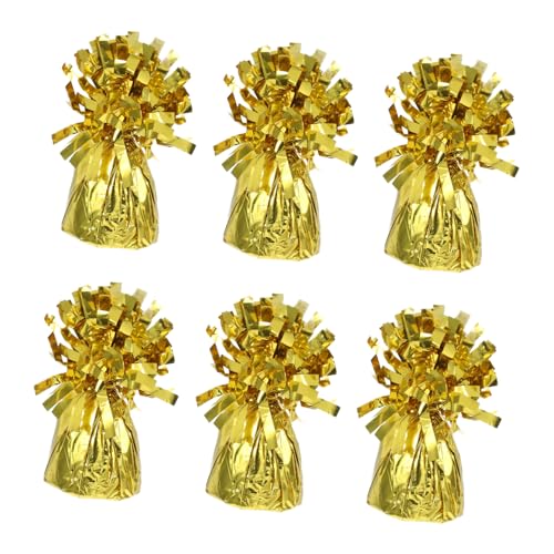 HOOTNEE 6 Stück Ballon-Gewichtsblock Gewicht des Geburtstagsballons Ballonanhängergewichte Gewichte für Luftballons Party-schweres Ballongewicht Ballongewichte zum Geburtstag PVC Golden von HOOTNEE