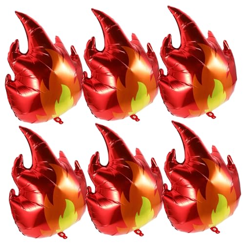 HOOTNEE 6 Stück Flammenballons Teiliges Sportparty Dekoration Geburtstagsfeier Event Ballons Vielseitig Einsetzbar Robust Rot für Unvergessliche Veranstaltung von HOOTNEE