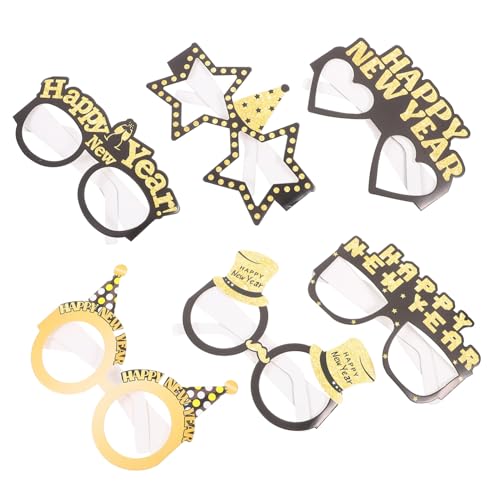 HOOTNEE 6 Stück Lustige Partybrillen Papierbrillen Year Celebration Eyewear Silvester Foto Requisiten für Neujahrsfeiern Spaßige Brillen für Neujahrsabend HOOTNEE 6 Stück Lustige Partybrillen Papierbrillen Year Celebration Eyewear Silvester Foto Requisiten für Neujahrsfeiern Spaßige Brillen für Neujahrsabend von HOOTNEE
