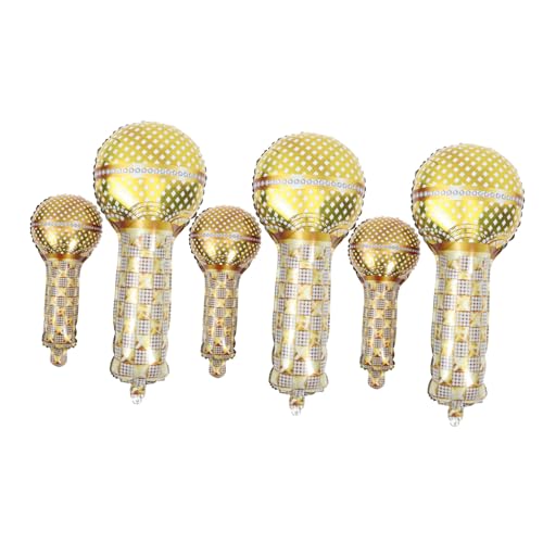 HOOTNEE 6 Stück Mikrofon Luftballons aus Aluminiumfolie Goldene Mikrofon Ballons für Geburtstagsfeiern Ktv Dekoration Partyaccessoires Innen und Außenveranstaltungen HOOTNEE 6 Stück Mikrofon Luftballons aus Aluminiumfolie Goldene Mikrofon Ballons für Geburtstagsfeiern Ktv Dekoration Partyaccessoires Innen und Außenveranstaltungen von HOOTNEE