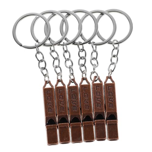 HOOTNEE 6 Stück Signalpfeifen aus Lautstarke Notfallpfeife mit Schlüsselanhänger für Outdoor Aktivitäten Camping und Hundetraining Dunkles Vielseitig und Praktisch von HOOTNEE