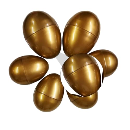 HOOTNEE 6 Stück Teiliges Goldene Plastikeier für Befüllbare Ostereier für Ostergeschenke Kreative Verpackung und Party Dekoration für Jungen von HOOTNEE