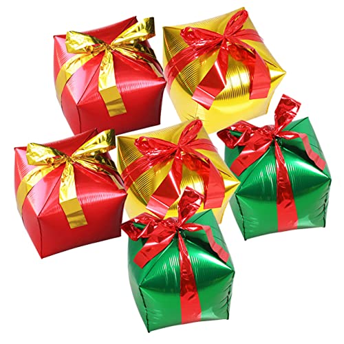 HOOTNEE 6 Stück Teiliges Quadratische Aluminiumfolie Ballons Geschenkbox Form Bunte Weihnachtsdeko in Gold Grün Rot Langlebige Party Luftballons für Geburtstag Hochzeit Shower HOOTNEE 6 Stück Teiliges Quadratische Aluminiumfolie Ballons Geschenkbox Form Bunte Weihnachtsdeko in Gold Grün Rot Langlebige Party Luftballons für Geburtstag Hochzeit Shower von HOOTNEE