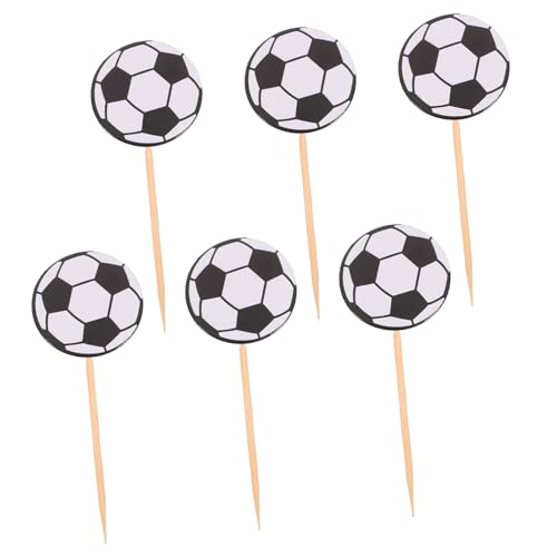 HOOTNEE 60 Stück Fußball-kucheneinsatz Fußballkuchen-picks Junge Dekoration Cupcake-picks Zum Thema Sport Papier Geburtstagskuchenverzierung Dekorationen Für Party Geburtstag Papier von HOOTNEE