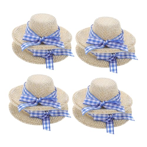 HOOTNEE 8 Stück Mini Puppen Strickstrohhut, Puppenzubehör, Foto Requisiten Zubehör, Mini Strohhüte, Hüte, Puppenhüte, DIY Puppenhut, Dekorativer Hut, DIY Basteldekorationen, Dekoration von HOOTNEE