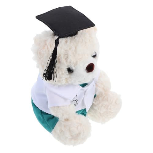 HOOTNEE Abschluss Plüschtier Doktorbär Weiches Kuscheltier für Medizinstudenten zur Graduierung Partybedarf und Fotorequisiten Weiße mit Kleidung von HOOTNEE