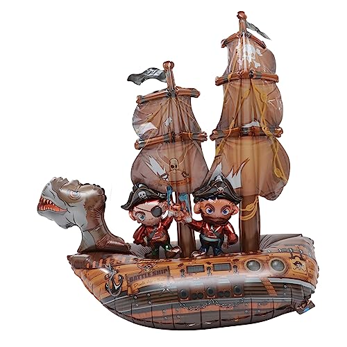 HOOTNEE Aluminiumfolie Piratenschiff Ballon für Jungen Geburtstagsfeier Aufblasbarer Partyballon für Kinder Dekorative Ballons für Piratenparty – 4D Stehende Ballondekoration HOOTNEE Aluminiumfolie Piratenschiff Ballon für Jungen Geburtstagsfeier Aufblasbarer Partyballon für Kinder Dekorative Ballons für Piratenparty – 4D Stehende Ballondekoration von HOOTNEE