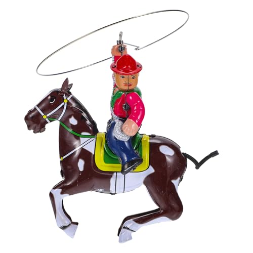 HOOTNEE Aufziehbares Metallspielzeug Cowboy Motiv Nostalgisch Lustig für Kreative Geschenkidee Sichere Blechfigur Tischdekoration Sammlerstück von HOOTNEE
