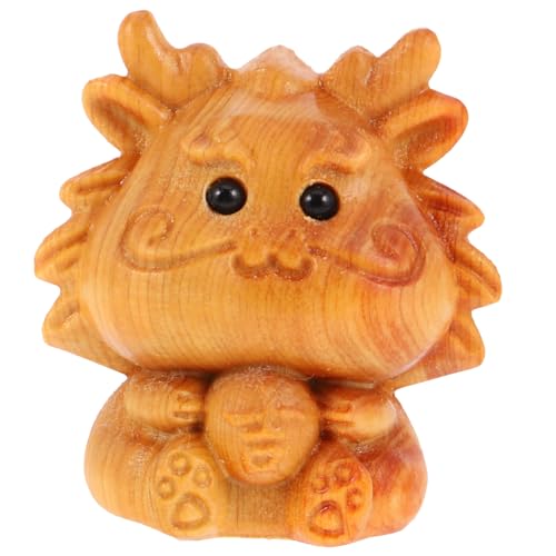 HOOTNEE Chinesischer Holz Drachen Anhänger Handgeschnitzte Drachen Charms für Schmuckherstellung DIY Armband Zubehör Kreative Schmuckaccessoires für Bastelprojekte von HOOTNEE