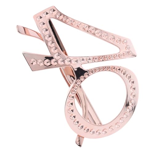 HOOTNEE Digitale Geburtstagsbrille Neuartige Brillen-Foto-Requisiten Zahlenbrille Photo Booth Requisiten Geburtstag Geburtstagsfoto -Foto -Requisiten Geburtstagsfeierbrille Abs Roségold von HOOTNEE