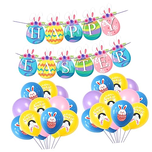 HOOTNEE 1 Set Fröhliche Ostern Banner Mit Osterhasen Und Ostereiern Latexballons Pink 1 Banner + 20 Ballons 6 6 4 Pink 4 + Satinband Für HOOTNEE 1 Set Fröhliche Ostern Banner Mit Osterhasen Und Ostereiern Latexballons Pink 1 Banner + 20 Ballons 6 6 4 Pink 4 + Satinband Für von HOOTNEE