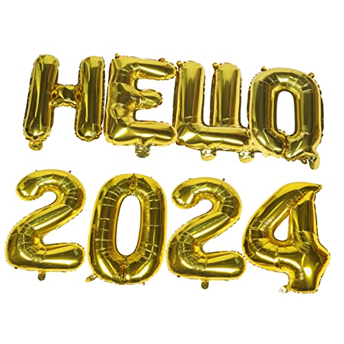 HOOTNEE Silvester 2024 Folienballons Dekoballons Buchstaben Zahlen Geburtstagsdeko von HOOTNEE
