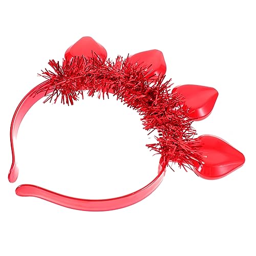HOOTNEE Herzlicht-Stirnband rotes Zubehör Glitzer-Lametta-Kopfbedeckungen Tiara Haarschmuck Kopfbedeckungen für Hochzeitsfeiern valentinstag stirnbänder romantisch Requisiten gefühlt von HOOTNEE