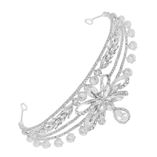 HOOTNEE Hochzeit Braut Tiara mit Perlen und Strass Silberweiße Haarschmuck für Damen Robuster Komfortabler Kopfschmuck für Festliche Anlässe Stilvolles Diadem für Braut und Party HOOTNEE Hochzeit Braut Tiara mit Perlen und Strass Silberweiße Haarschmuck für Damen Robuster Komfortabler Kopfschmuck für Festliche Anlässe Stilvolles Diadem für Braut und Party von HOOTNEE
