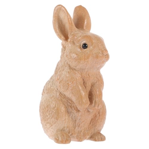 HOOTNEE Kaninchen-Verzierung osterhasen Easter Bunny Hase aus Holz geschnitzt Hasen-Dekor Wohnkultur Statue Hasendekoration aus Holz Kaninchen-Ornament Keine Farbe Zubehör von HOOTNEE