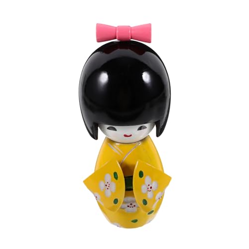 HOOTNEE Kimono Puppe Holzfigur Traditionelle Dekoration Für Tisch Und Schlafzimmer Japanische Kunsthandwerk Statue Für Sammler Und Japanliebhaber von HOOTNEE