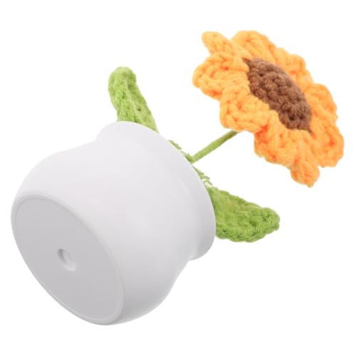 HOOTNEE Künstliche Sonnenblume Häkelblumen-Set Für Tischdeko Mini Topfpflanze Aus Wolle Handgefertigt Für Schreibtisch Oder Auto-Dekoration HOOTNEE Künstliche Sonnenblume Häkelblumen-Set Für Tischdeko Mini Topfpflanze Aus Wolle Handgefertigt Für Schreibtisch Oder Auto-Dekoration von HOOTNEE