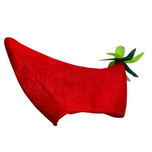 HOOTNEE Lustiger Chili Kostümhut aus Weichem Bunte Party Kopfbedeckung für Karneval Cosplay Foto Accessoire Unisex für Erwachsene und Party Gadget von HOOTNEE