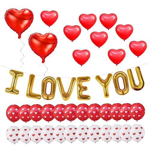 HOOTNEE Valentinstag Ballon Kit Herzform Latex Ballons 12 Zoll Ich Liebe Dich Dekorationen Set von HOOTNEE