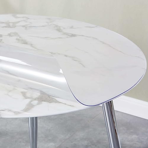 HOOZ Ø60cm Tischfolie Transparent 1,5mm Dick, Durchsichtige Tischdecke Schutz und Eleganz für Ihren Tisch, Wasserfest und Abwischbar PVC Tischschutz, Verschiedenen Größen (Rund) von HOOZ