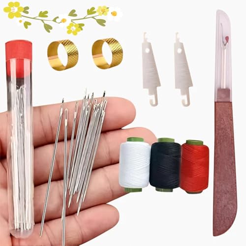 37Pcs NäHwerkzeug-Set, Tragbar und Multifunktional Sewing Kit, Leder Reparatur Set füR AnfäNger und Profis, Multifunktional Diy LedernäHset von HOPASRISEE