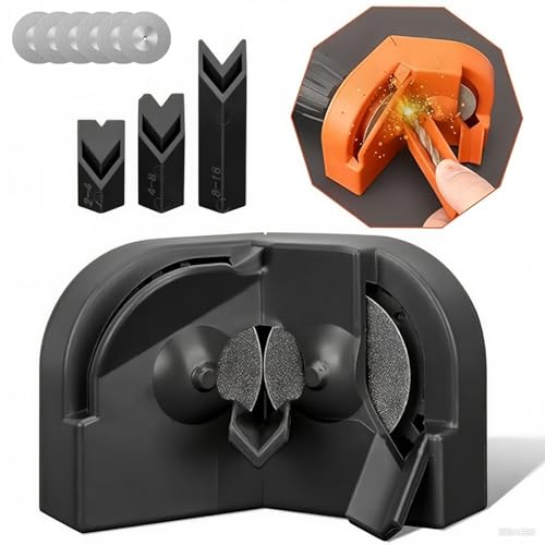HOPASRISEE BohrerschäRfer füR PräZise Kanten Buspra, BohrerschleifgeräT mit Zwei Schleifscheiben, BohrerschäRfgeräT füR 2-16mm Bohrer, FräSerschleifmaschine(Schwarz) von HOPASRISEE