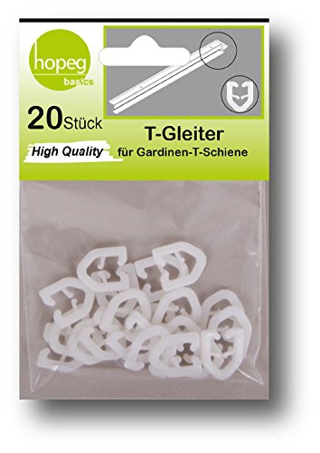HOPEG T-Gleiter für Gardinen T-Schienen Inhalt 20 Stück weiß HOPEG T-Gleiter für Gardinen T-Schienen Inhalt 20 Stück weiß von HOPEG