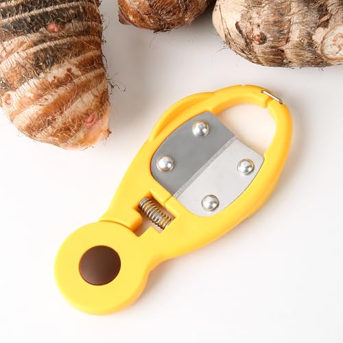 Hopeyhfm Taro-Kastanienschäler,Manuelles Werkzeug zum Schälen von Taro mit rutschfester Griff,Ergonomische Kastanienschere,Arbeitssparender Kastanienschalen-Clip für Kartoffeln,Taro (Gelb) von HOPEYHFM