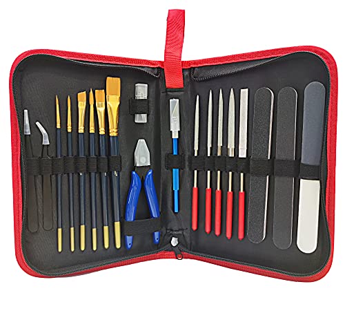 HOPLEX Modell-Werkzeug-Set, 20-in-1, Hobby-Werkzeug-Set für Erwachsene, Grundwerkzeuge mit Zange, Pinzette, Nadelfeilen, Polierstäbe für Auto, Flugzeug, Modellbau, Reparatur und Befestigung, 20 Stück HOPLEX Modell-Werkzeug-Set, 20-in-1, Hobby-Werkzeug-Set für Erwachsene, Grundwerkzeuge mit Zange, Pinzette, Nadelfeilen, Polierstäbe für Auto, Flugzeug, Modellbau, Reparatur und Befestigung, 20 Stück von HOPLEX
