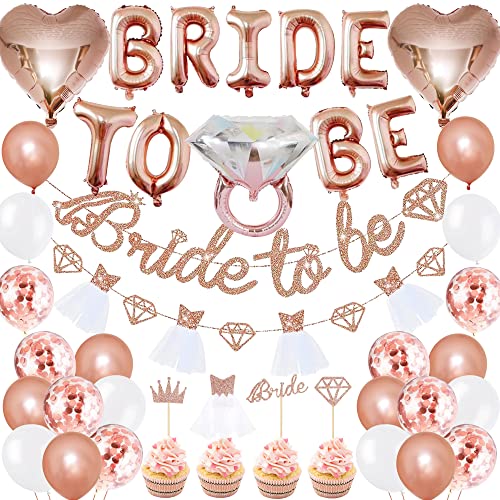 HORDUET JGA Deko Frauen Junggesellenabschied Frauen Zubehör Bride to Be Banner Herzform Folienballons Roségold Konfetti Ballons für Brautparty Junggesellinnenabschied Deko HORDUET JGA Deko Frauen Junggesellenabschied Frauen Zubehör Bride to Be Banner Herzform Folienballons Roségold Konfetti Ballons für Brautparty Junggesellinnenabschied Deko von HORDUET