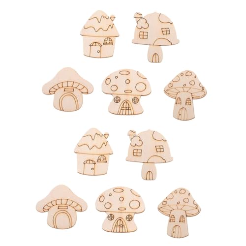 10 Stück Diy Holzpilze zum Basteln Unbehandelte Holzscheiben für Schnitzen und Dekorieren Familie Aktivitäten und Geburtstagsfeiern von HORIALENCE