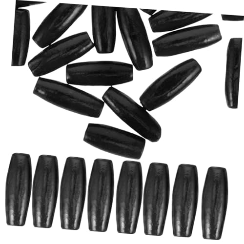 100 Stück Ovale Holzperlen Ahorn Unbehandelte Spacer Beads für Diy Schmuck Makramee Bastelprojekte Robuste und Langlebige Handwerksperlen mit Bohrung von HORIALENCE