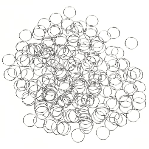 200Stücke Edelstahlschlüsselringe Runde Schlüsselring Teile für Handwerk für Schlüsselorganisation und DIY Schmuckdekoration von HORIALENCE