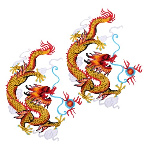 HORIALENCE 1 Paar Drachensticker Aufkleber Flicken für Kleidung Flicken für Bekleidung Drachen-Patches Kleidungsflicken Aufbügelapplikationen für Kleidung Drachenapplikation Polyester von HORIALENCE