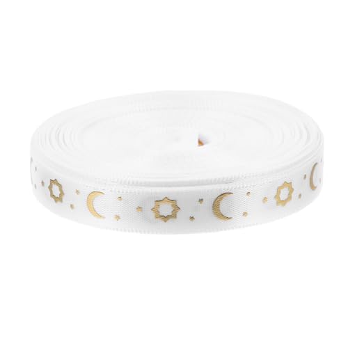 HORIALENCE 1 Rolle Bogenband Ramadan -Bänder Bänder mit islamischem Thema Ramadan-Partydekorationen Mondsternband Paketband Band für Kränze dekoratives Blumenband Nähband Polyester Weiß HORIALENCE 1 Rolle Bogenband Ramadan -Bänder Bänder mit islamischem Thema Ramadan-Partydekorationen Mondsternband Paketband Band für Kränze dekoratives Blumenband Nähband Polyester Weiß von HORIALENCE