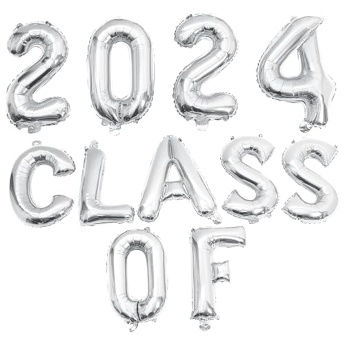 HORIALENCE 1 Satz Class Of Silber Folienballons für Abschlussfeiern Partydeko Leichte Hängende Ballons Kreative Formen für Festliche Anlässe und Unvergessliche von HORIALENCE