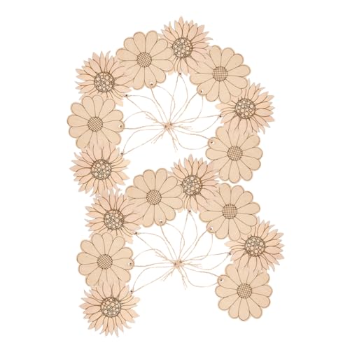 HORIALENCE 1 Satz DIY Holzblumen Scheiben Unbehandelte Holzblumen Schnitte zum Bemalen für Bastelprojekte Kindergeburtstage und Dekorationen von HORIALENCE