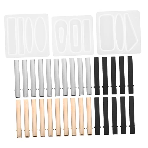 HORIALENCE 1 Satz DIY Silikonform für Haarspangen Teiliges mit Epoxidharz Moulds und Haarspangen Gold Silber und Schwarz für Kreative Bastelprojekte von HORIALENCE