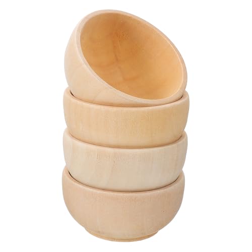 HORIALENCE 1 Satz Diy Holzschalen Set Unbemalte Holzschalen Für Kreative Dekoration Naturholz Kreativität Und Vorstellungskraft Für Kunstprojekte Ornamente 4 Stück von HORIALENCE