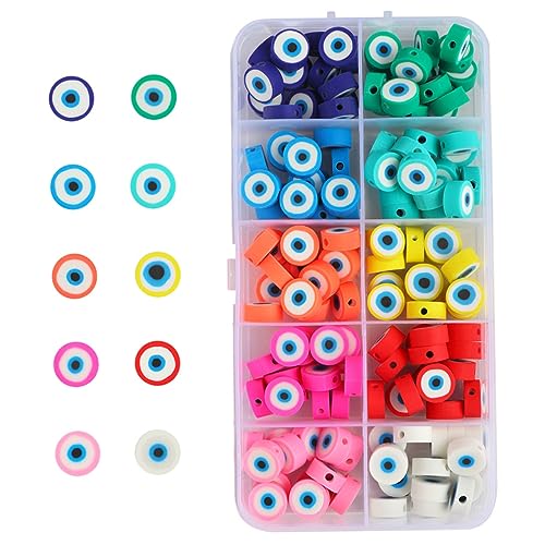 HORIALENCE 1 Satz Evil Eye Perlen Set Bastelperlen Für Schmuckherstellung Bunte Polymerperlen Für Armbänder Und Ohrringe Diy Zubehör Für Kreative Projekte 150 Stück von HORIALENCE