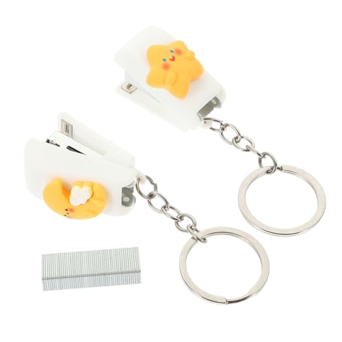 HORIALENCE 1 Satz Mini Heftgerät Teiliges Büro Zubehör mit Süßem Design Gelbe Sterne Süßer Mond und Heftklammern für Schule und Büro Handlich und Praktisch HORIALENCE 1 Satz Mini Heftgerät Teiliges Büro Zubehör mit Süßem Design Gelbe Sterne Süßer Mond und Heftklammern für Schule und Büro Handlich und Praktisch von HORIALENCE